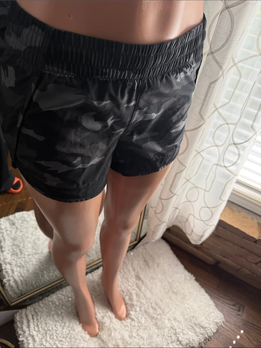 Athleta Black & Gray Camo Performance Shorts